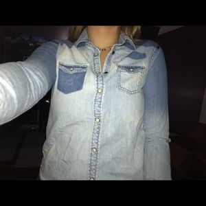 Long sleeve jean flannel